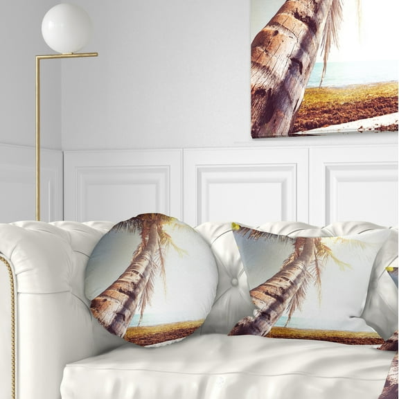 Designart 12" x 20" Brown Polyester Throw Pillow