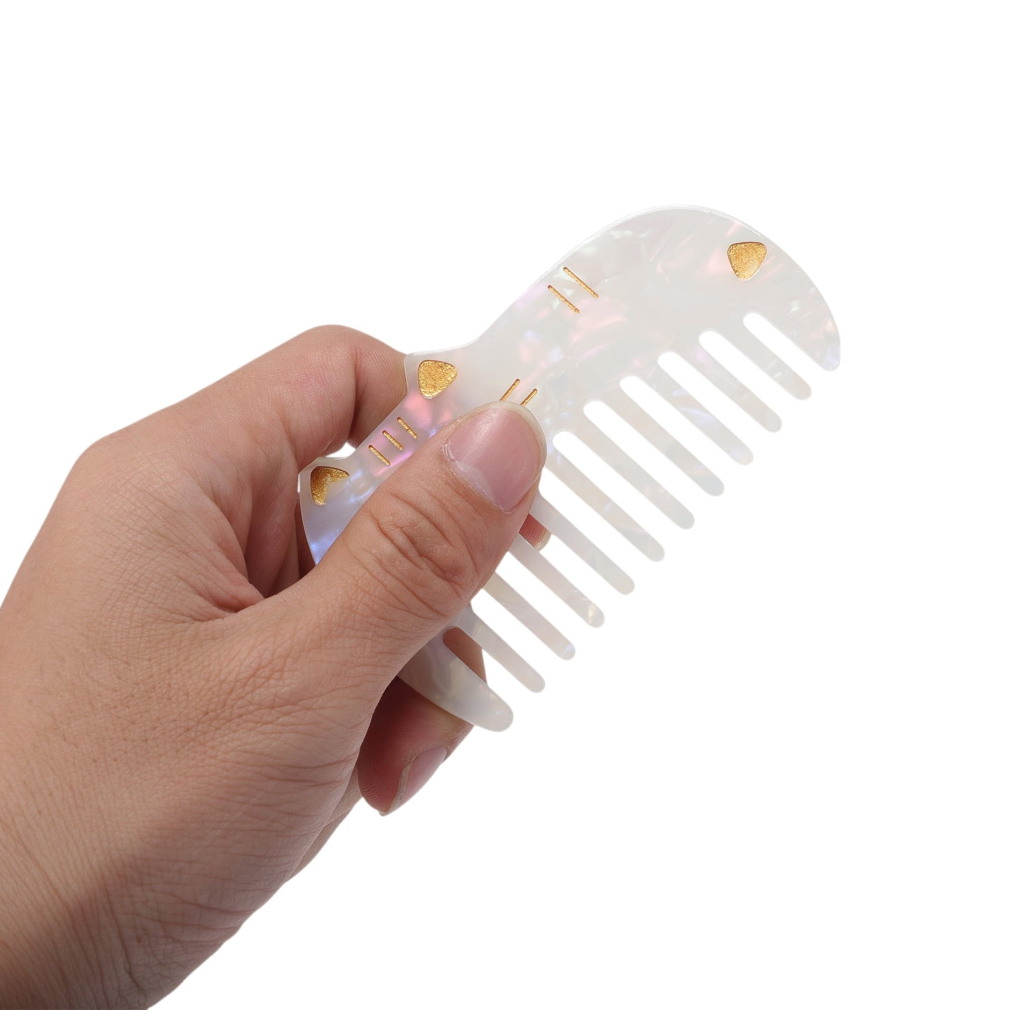 Unique Bargains 1 Pc Women Durable Cute Cat Comb Designed for All Hair Types White