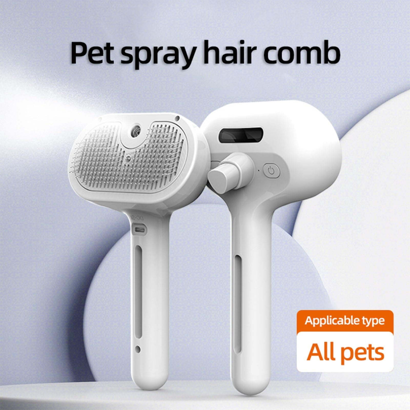 Zihao 3 in 1 Dog Steam Brush for Shedding, Self-Cleaning Hair Remover with Water Tank, Cat&Dog Hair Remover, Cat Accessories, White Color