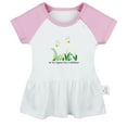 thumbnail image 2 of iDzn Do You Suppose She's A Wildflower Funny Dresses For Baby, Newborn Babies Skirts, Infant Princess Dress, 0-24M Kids Graphic Clothes (Pink Raglan Dresses, 0-6 Months), 2 of 5