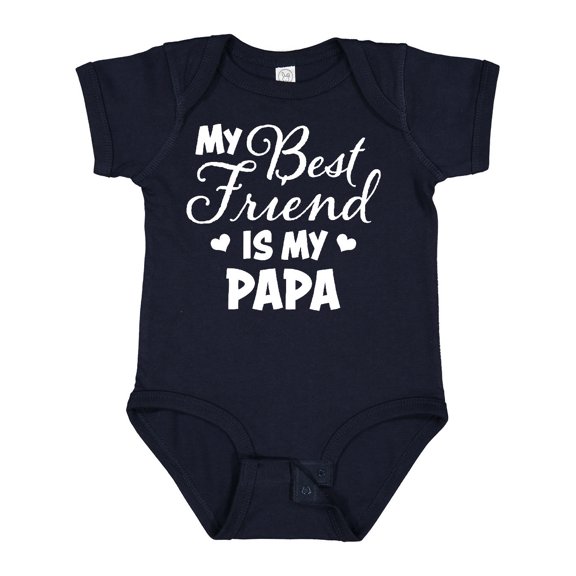 Inktastic My Best Friend is My Papa with Hearts Boys or Girls Baby Bodysuit