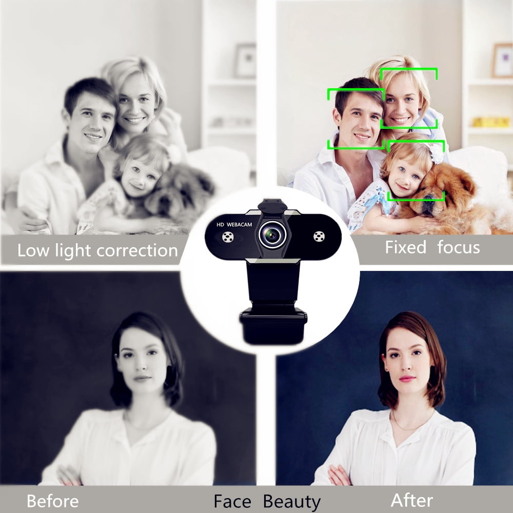 YouYeap Webcam with Microphone, 1080P HD Streaming Web Camera for Desktop Computer, PC USB Camera 110-Degree with Privacy Cover Mic for Video