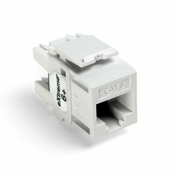 Leviton 61110-BW6 eXtreme Cat 6+ QuickPort Connector, White, 25-Pack