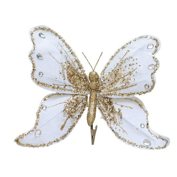 Lilixerw Christmas Tree Butterfly Ornaments,Fashion Xmas Pendant Decor,Christmas New Year Gifts,Glittering Xmas Hanging Ornament,White