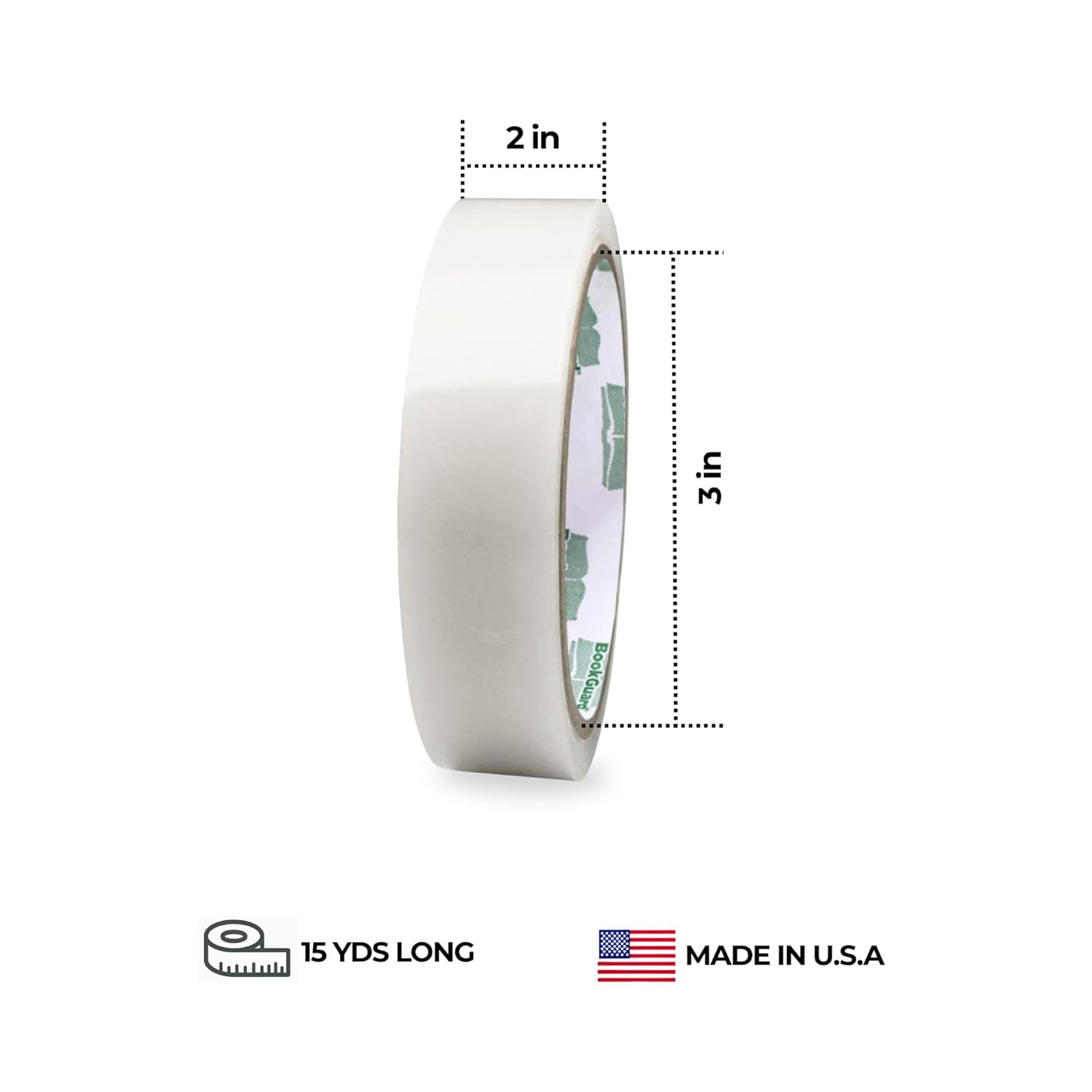 1 Inch Bookbinding Repair Tape, Clear Library Tape, Library Book Binding Glue, Book Spine Adhesive, Archival Tape for Books - 15 Yard Roll