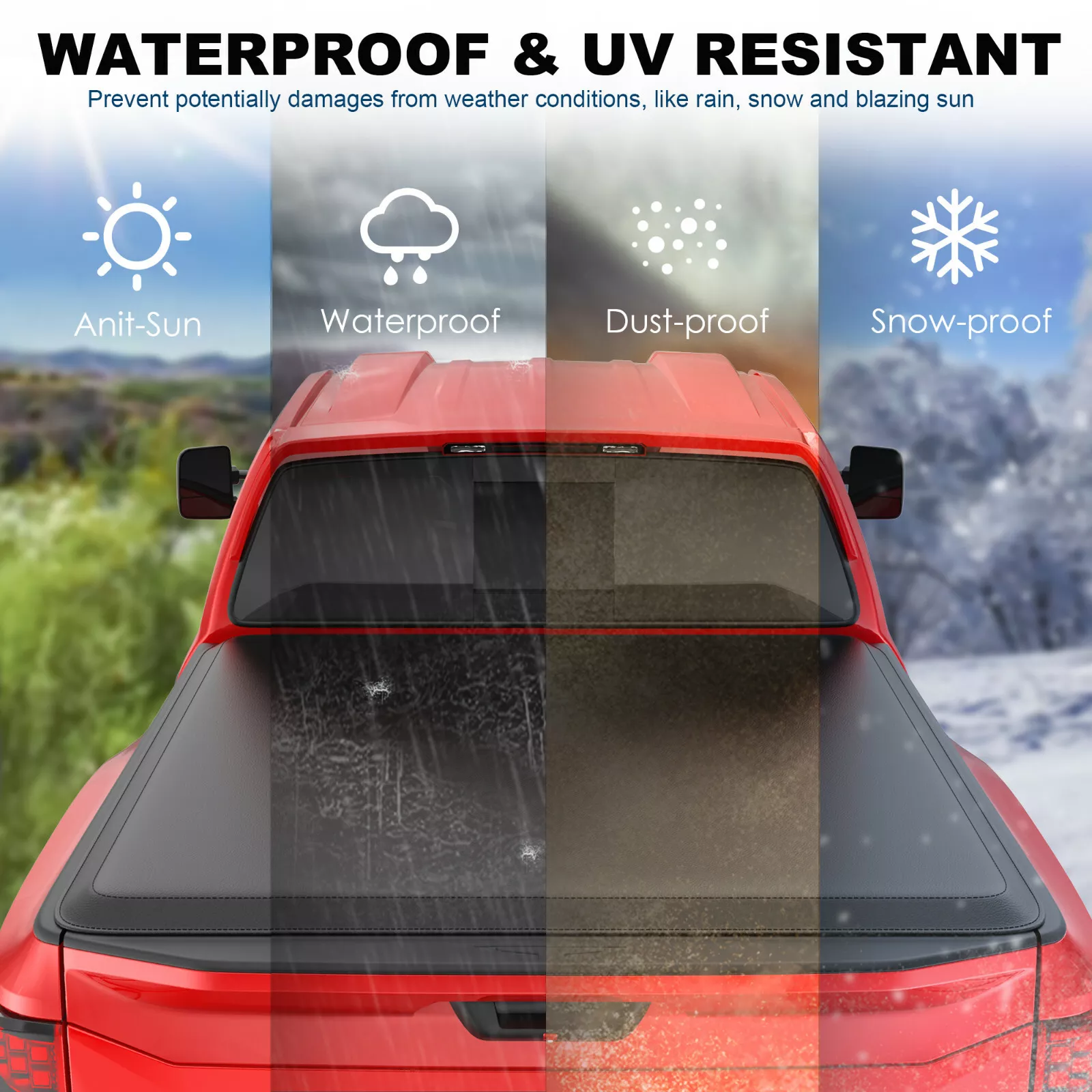 MOSTPLUS 6FT Roll Up Tonneau Cover for 2016-2024 2025 Toyota Tacoma Truck Bed Waterproof