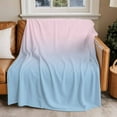 thumbnail image 4 of Pink Blue Gradient Throw Blankets, Abstract Watercolor Soft Fleece Blanket Decorative for Home Sofa Couch Chair Living Bedroom, 50x60 inches,, 4 of 8