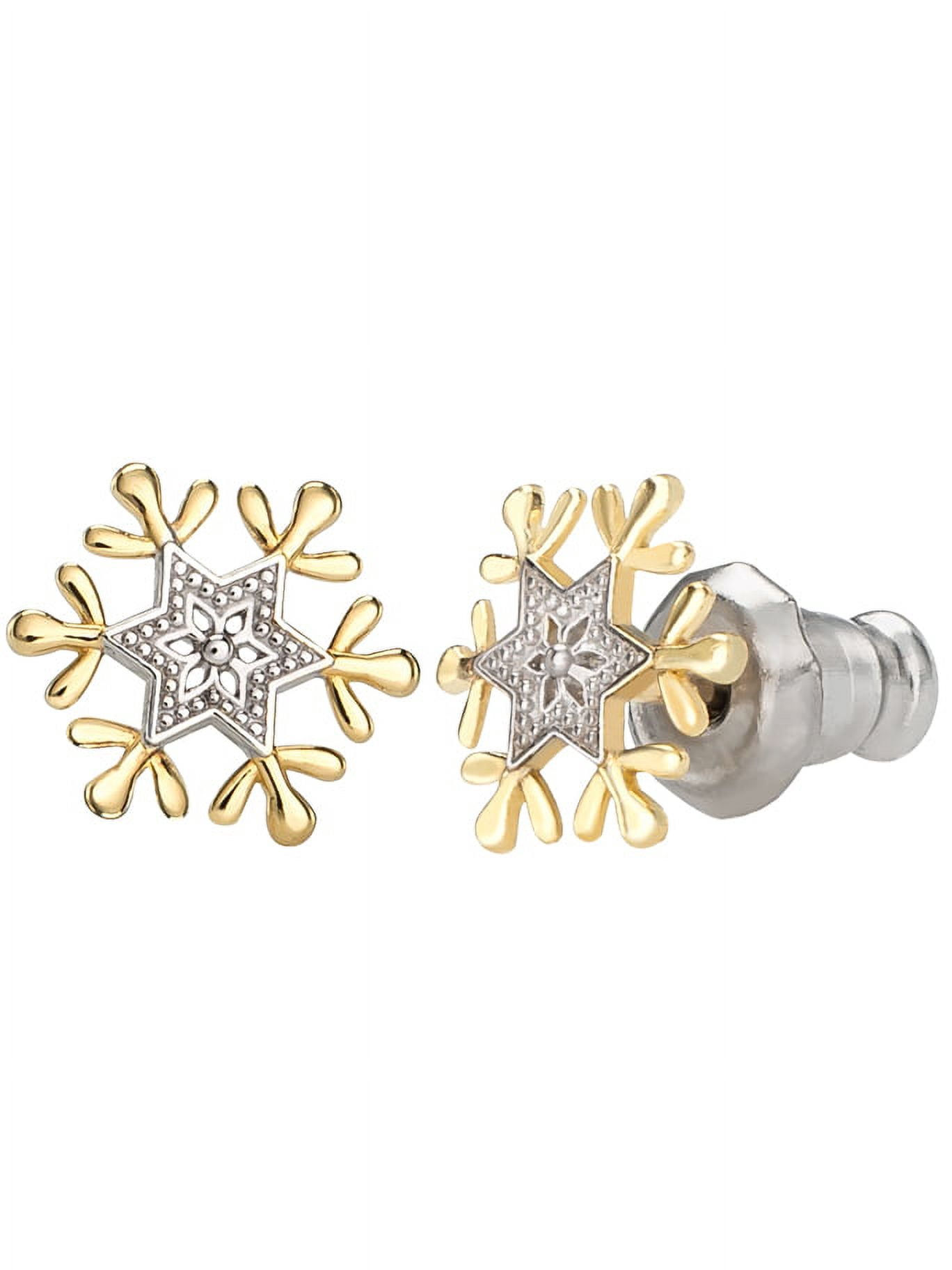 Disney Girl's / Tween Frozen 10kt Gold Snowflake Stud Earrings
