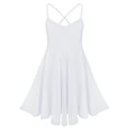 thumbnail image 3 of Xnihocha Robe de Danse Ballet Dos Croisé Solide pour Filles Enfants Costume de Danse Lyrique Moderne Blanc G, 3 of 8