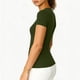 thumbnail image 4 of Camisas de Manga Corta para Mujeres Casual con Cuello en V Plisado, Camisetas de Color Sólido para Primavera Verano, 4 of 6