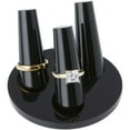 thumbnail image 2 of Plymor Black Acrylic Ring Finger Display, Triple on Round Base, 3" W x 3" D x 1.75" H, 2 of 2