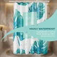 thumbnail image 4 of REGALWOVEN Cute Print Shower Curtain Sets, Waterproof Fabric Bath Curtain with 12 Hooks, Fresh Pastoral Style for Bathroom Decor Teal Leaves 71"W x 71"L, 4 of 7