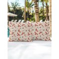 thumbnail image 6 of Outdoor Pillows Waterproof, Red Beige Rosebuds Bedding Throw Pillows with Insert for Couch Sofa Bed, Rustic RomanticFloral Botanical 16x16 Inch Pillowcases Decorative Camping Patio Pillow Set of 2, 6 of 8