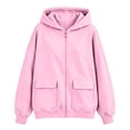 thumbnail image 5 of Kids Girls Boys Hoodies Preppy Long Sleeve Hooded Sweatshirt Pullover Top with 2 Pockets, 5 of 5