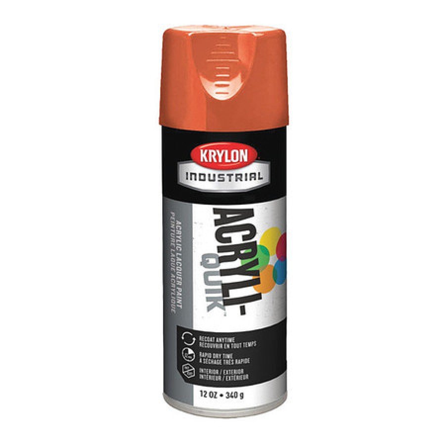KRYLON INDUSTRIAL K02411A07 Spray Paint, Pumpkin Orange, Gloss, 12 oz