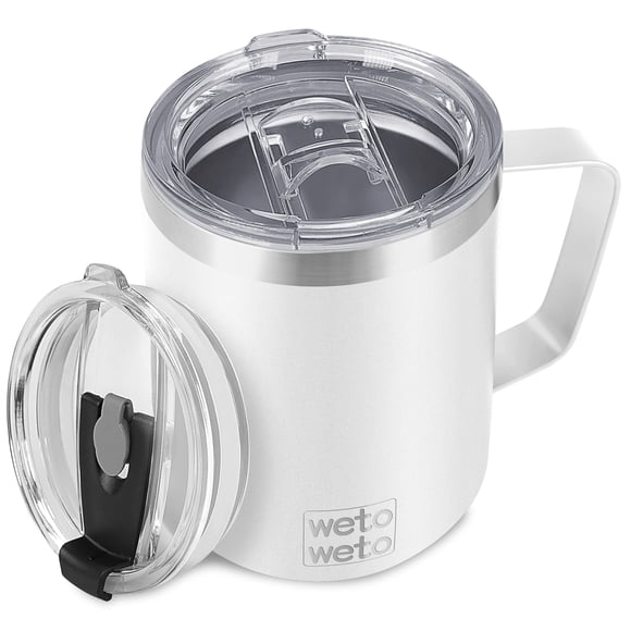 Taza de café WETOWETO de acero inoxidable con aislamiento al vacío de 400 ml