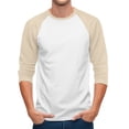 thumbnail image 6 of 3/4 Sleeve Shirts Mens Three Quarter Sleeve Baseball Tee Raglan Sleeve Blouses White 3XL, 6 of 7