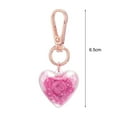 thumbnail image 5 of Mightlink Keychain Pendant Fake Rose Decor Heart Shape Eternal Flower Stainless Clip Shoulder Bag Decoration Pendant Keyring Pendant, 5 of 6