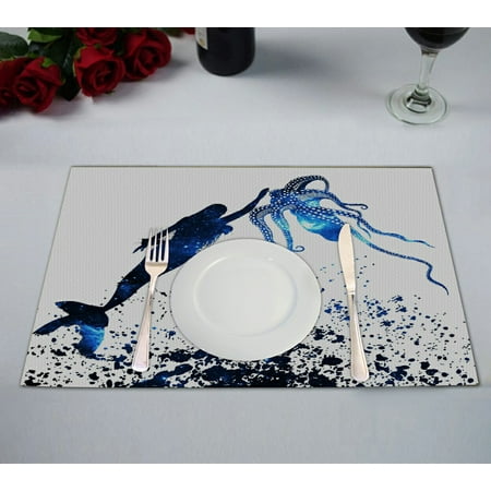 

GCKG Octopus and Mermaid Placemat 12x18 inches Set of 2