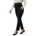 thumbnail image 4 of INSPIRE CHIC Womens Maternity Pants for Work Over the Belly High Waisted Business Office Pregnancy Trousers with Pockets XL Black, 4 of 6