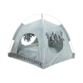 thumbnail image 4 of Casa para gatos, caseta para gatos, cueva, portátil ligera, escondite con cojín, nido autocalentable, tienda para perros pequeños para mascotas verde, 4 of 8
