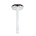 thumbnail image 4 of Rosec Jewels Natural Garnet Flower Engagement Ring for Women - Garnet Diamond Ring - AAA Quality - with Jewelry Box, 14K White Gold, US 4.50, 4 of 9