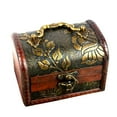 thumbnail image 1 of Jewelry Box Vintage Wooden Treasure Chest Box Craved Jewelry Storage Organizer with Lock, 1 of 6