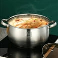 thumbnail image 6 of Daiosportswear Premium Stainless Steel 9.4" Double-Handled Soup Pot, Durable Cooking Pot for Stewing, Boiling, Steaming, Induction & Gas Stove Compatible, Large Capacity Family Size, 6 of 9