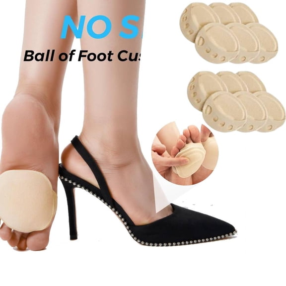 6 Pairs Women's Toe Cover with Padding Toe Topper Liner Socks Non-Skid Bottom