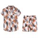 thumbnail image 1 of Conjunto casual de blusa y pantalones de playa de manga corta con estampado de botones para hombre Pompotops  oipoqjl35407, 1 of 3