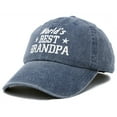thumbnail image 4 of DALIX DALIX Worlds Best Grandpa Hat Vintage Cap Gift Washed Cotton in Washed Denim Navy Blue, 4 of 6