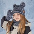 thumbnail image 4 of ievspot Kids Winter Hat Gloves Scarf Set with Pom Fleece Lined Neck Warmer Mitten Set for Girls Boys Ages 4-10 Outdoor Accessories, 4 of 8