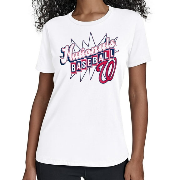 Women's Starter  White Washington Nationals Drive-In T-Shirt