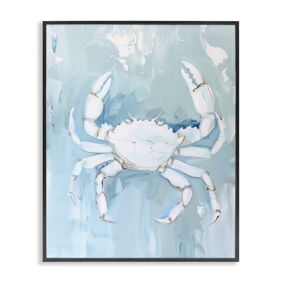 Stupell Industries White Coastal Crab Animals Painting Black Framed Art Print Wall Art, 11 x 14