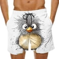 thumbnail image 2 of BRGZLK Mens Beach Shorts Summer Drawstring Waist Funny Cute Animal Expression Printing Summer Swim Trunks Novelty Beachwear Sports Vacation Shorts with Pockets, 2 of 6
