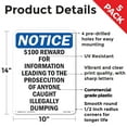 thumbnail image 2 of $100 Reward For Information Leading OSHA Notice Rigid Plastic Sign 14 Inch x 10 Inch - 5 Pack, 2 of 8