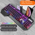 thumbnail image 2 of AMERTEER Boc Clavier Câblé Ergonomique RGB Rétroéclairé Réponse Rapide Interface USB Sans Pilote avec Support de Téléphone / Plateau Stylo / Fente pour Carte Étanche, 2 of 10