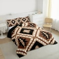 thumbnail image 3 of jejeloiu Rustic Farmhouse Cabin Bedding Comforter Set,Aztec Boho Geometric Twin Comforter Sets,Brown Rhombus Triangle Bedding Set For Girls Boys,Luxury Bedroom Decor Reversible,2-Piece, 3 of 8