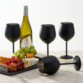 thumbnail image 2 of 4 Black Wine Glasses, 540 ml - Matte Stainless Steel Shatterproof Glass & perfect for high ball cocktails, mixed drinks or wine Set with Gift Box, 2 of 5