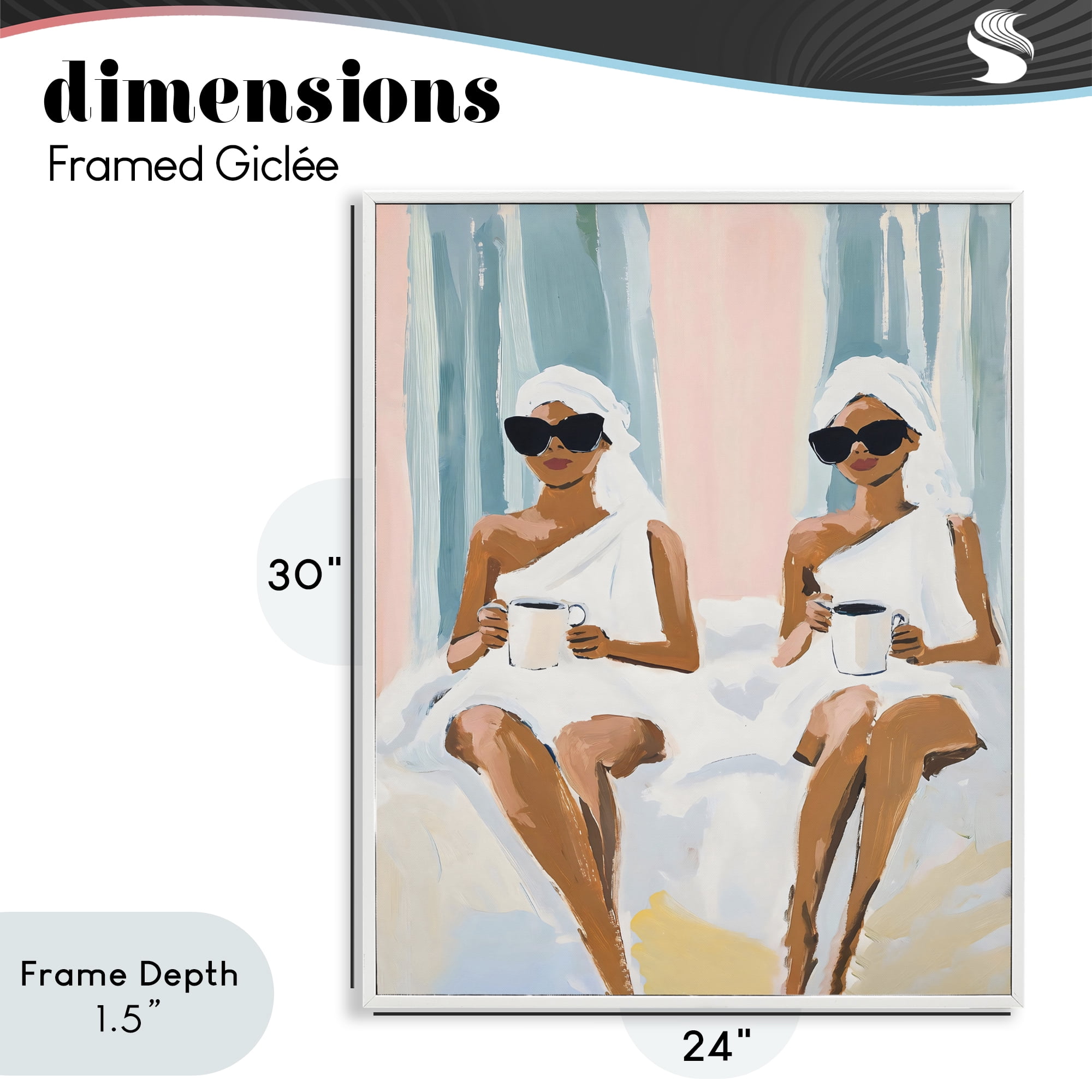 Stupell Industries Girls Spa Day with Coffee White Framed Giclee Art, design by The Prints Vibe
