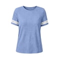 thumbnail image 6 of TGSLY Women's Eyelet Lace Trim Linen Tops Lightweight Crew Neck Solid Color Cotton Blouses Relaxed Dressy Casual Short Sleeve T-Shirts XXL, 6 of 7