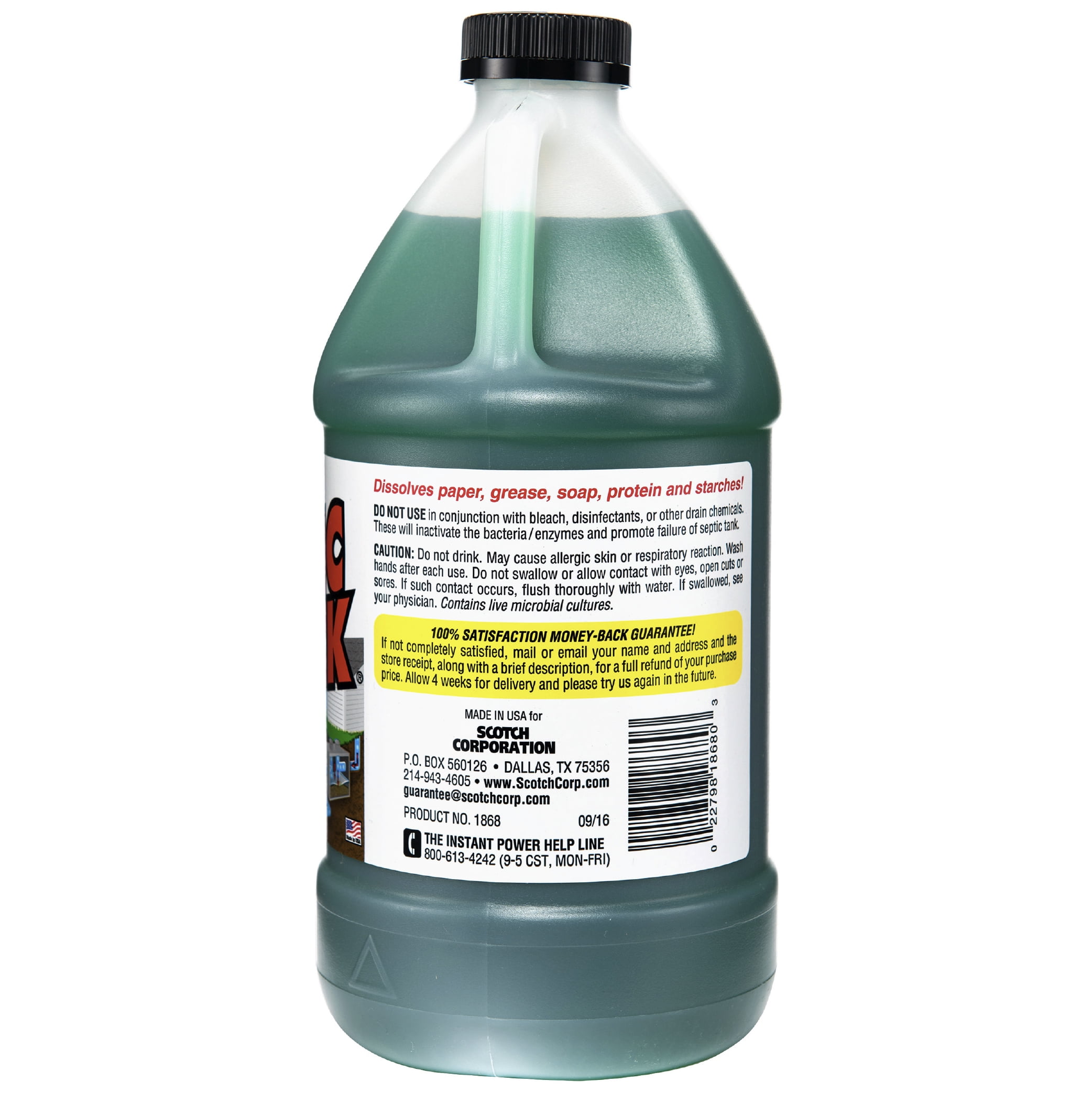 (2 pack) Instant Power Septic Shock, Super Charged for Clogged Septic System, 67.6 fl oz (2 Liter)