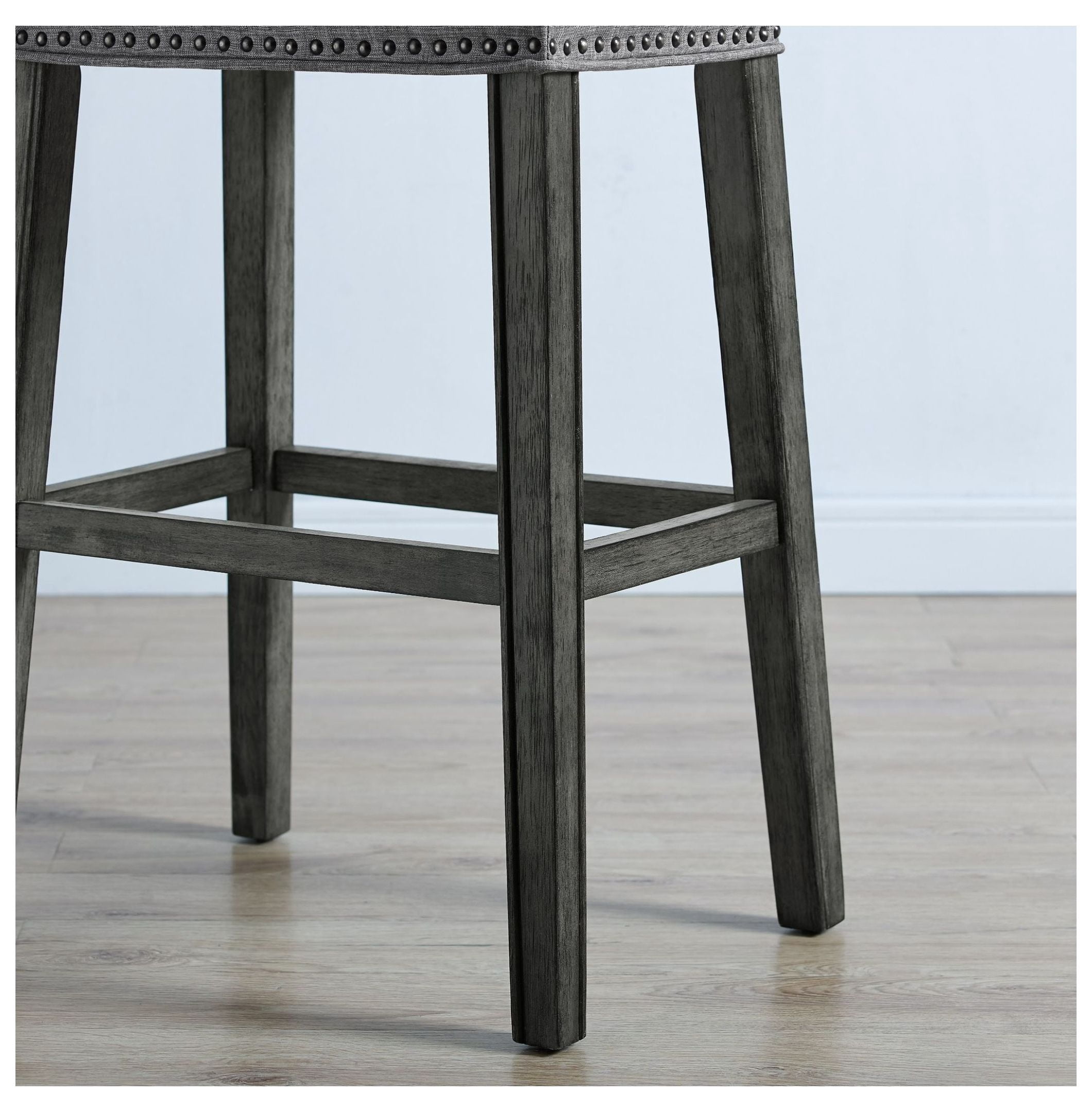 Upholstered Backless Seat Bar Stools 29" height Set of 2, Gray