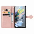 thumbnail image 3 of Allytechgroup for Motorola Edge (2025) Wallet Case, PU Leather with Embossed Pattern, Magnetic Clasp Kickstand Card Cash Slots Shockproof Slim Flip Case with Hand Strap for Women Men, Rosegold, 3 of 6