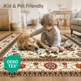 thumbnail image 4 of ODIKA 2'x3' Washable Accent Rug Bathroom Vintage Distressed Vine Border Passage Pile Hallway for Bedroom, Nursery, RV, Pet Friendly, Bedside Mat, 4 of 7