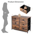 thumbnail image 4 of Costway 6 Drawer Dresser Fabric Storage Tower w/wooden Top Chest Organizer Rustic Brown, 4 of 10