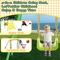 thumbnail image 6 of 3-in-1 Toddler Swing Set with Basketball Hoop and Soccer Goals , Indoor/Outdoor Baby Swing with Foldable Metal Stand, Kids Swing Set for Backyard, Clear Instructions, Easy to Assemble & Store, 6 of 10