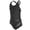 Black, variant on Solid Wide Strap One Piece Swimsuit, High Cut, Unpadded, Athletic (Women’s)