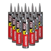 Loctite PL Premium Max Construction Adhesive, Versatile Construction Glue for Wood, Concrete, Stone & More - 9 fl oz Cartridge, Pack of 12