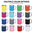 thumbnail image 3 of 12 oz Insulated Stainless Steel Coffee Mug with Handle & Sliding Lid, 304 Stainless Steel Reusable Travel Cup for Office Home Beer Tea Drinks, 3 of 7
